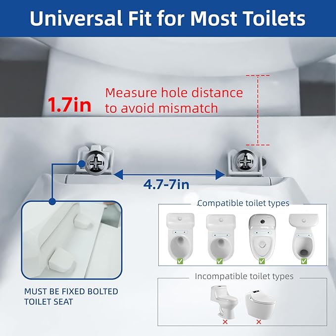 ZEAGUS Width Adjustable Toilet Safety Rails - 500lb Heavy Duty Toilet Safety Frame, Grab Bars, 60° Adjustable & Space-Saving Toilet Assist Arms for Seniors, Disabled, Elderly, Mobility-Impaired