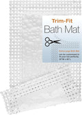 Trim to Fit Bathtub Mat Extra Long 20"x40" Non Slip with Suction Cups - Anti-Slip Shower Mat for Kids, Toddlers, and Seniors - Thick Bath Tub Mat with Multiple Drainage Holes, White