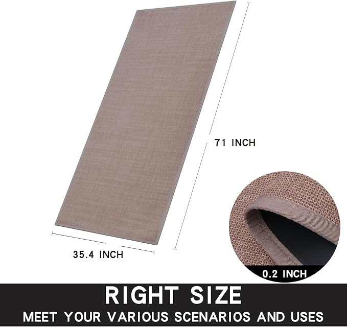 SUMLANS Kitchen Mat, Cushioned Non Slip Rugs for Kitchen Floor, Absorbent Runner Comfort Standing Mats Washable for Kit, Office, Home (Camel, 35.4"x71")