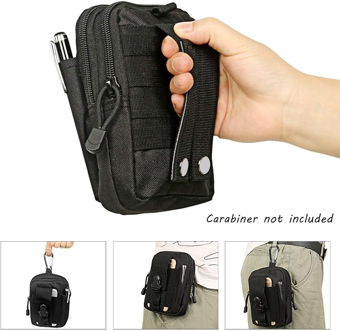 Tactical Molle Pouch EDC Men Belt Waist Bag Compact Outdoor Multipurpose Utility Gadget with Cell Phone Holster Holder
