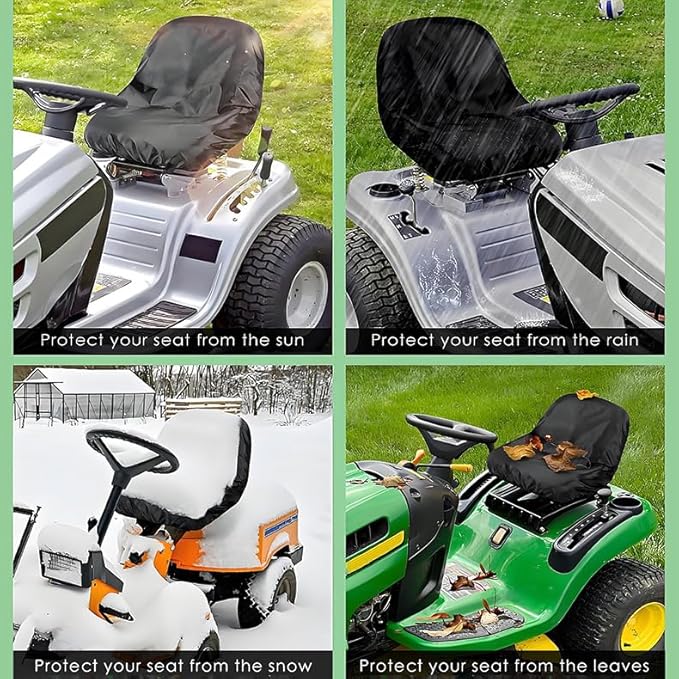 Tractor Seat Cover for New Holland Workmaster 35 2017-Present, Lawn Tractor Seat Cover with Back Storage Pockets Durable Water-Resistant Protector for Compact Utility Tractor,Yellow