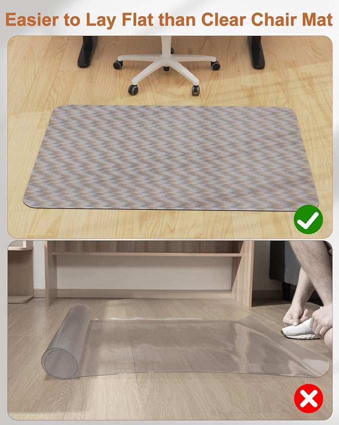 Blvornl Large Office Chair Mat for Hardwood Floor, Rolling Chair Chair Mat for Hard Wood, Large Anti-Slip Hard Floor Protector, Heavy Duty Computer Desk Rug for Office and Home 53"*45"