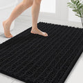 Smiry Bathroom Rugs Mat 40x32, Extra Soft Absorbent Chenille Bath Rugs, Non Slip Rubber Backing Machine Washable Quick Dry Bath Mats for Bathroom Floor, Tub, Shower, Home Decor Accessories, Black