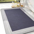 Large Bath Mat Rug, Rubber Non Slip Bath Mat Super Absorbent Quick Dry Bathroom Floor Mat Thin Bathroom Rugs Fit Under Door-Shower Rug for in Front of Bathtub Shower, Grey, Easy to clean, 23.6"x35.4"