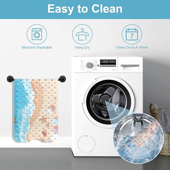 Shower Mat Non Slip, Yonala Premium Anti Slip Stylish Bath Tub Mat, 40 x 16 Inch Extra Large Bathtub Mat with Suction Cups and Drain Holes, Machine Washable