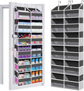 UVIAHOMI Heavy Duty Over The Door Organizer 6 Tiers, Extra Large Behind Door Storage of 12 Big Front & 12 Mesh Pockets, 80lb Weight Capacity, Hanging Doors Storage for Closet Bedroom Nursery, Gray