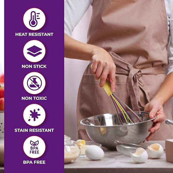 Kaluns 50 PCS Silicone Kitchen Utensils Set Complete Kitchen Set - 800°F Heat Resistant Non-Stick Premium Silicone Cooking Utensils W Wooden Handles - Can Opener, Masher, Turner, Silicone Spatula Set