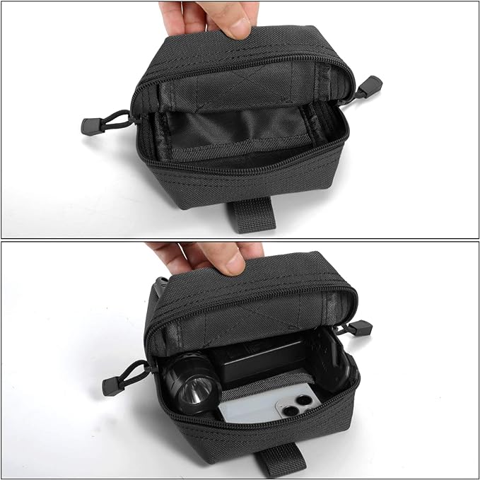 FRTKK 2 Pack Molle Pouches - Tactical Compact Water-Resistant EDC Pouch Bag Small Utility Pouch