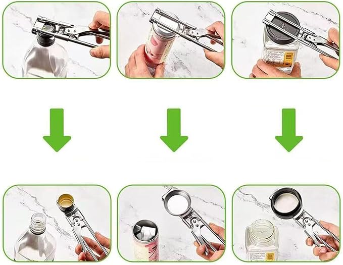 Adjustable Jar Opener, Stainless Steel Bottle Opener for Weak Hands,Multifunctional Jar Lid Opener Gripper for Seniors with Arthritis,Easy-Open Kitchen Tool for Senior and Kids (2)