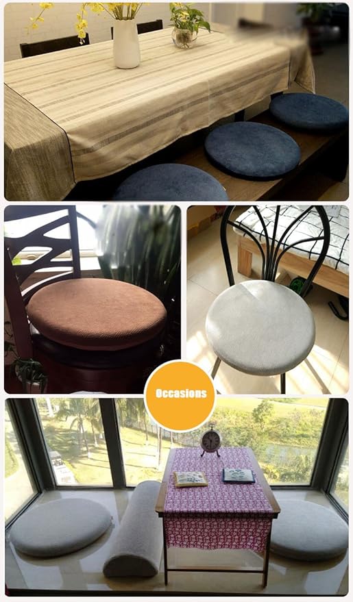 Sigmat Memory Foam Seat Cushion Anti-Slip Soft Round Stool Cushion Chair Pad 16 Inch Navy Blue, 1Count (Pack of 1)