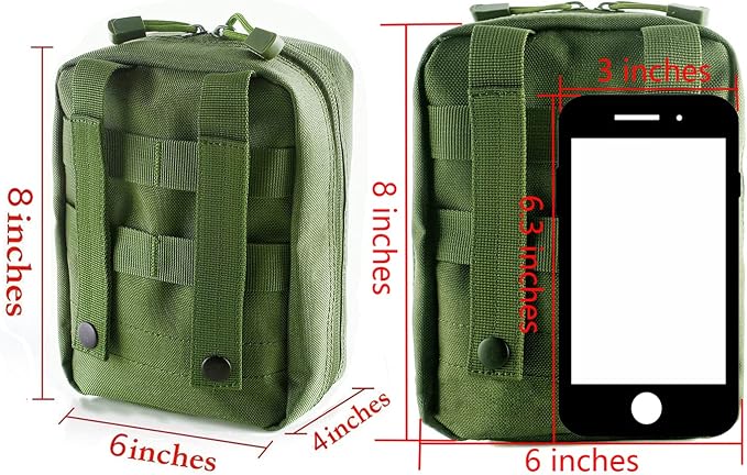 GHFY First Aid Pouch EMT IFAK Medical Pouchs, Tactical MOLLE Utility Empty Pouch (Green)
