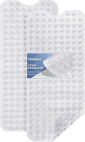 Yimobra 2-Pack Non Slip Bathtub Mat 40 x 16 Inch, Extra Long Shower Mat with Drain Holes, Machine Washable Baby Bath Mats, Strong Suction Cups for Bathroom Floor, Clear