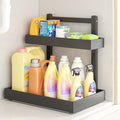 Under Sink Organizer - 1-Tier Pull Out Cabinet Organizer Vertical Slide Out Sink Shelf Storage Shelves for Multi-Purpose Bath Kitchen Bathroom Medicine (Black, 1 Pack)
