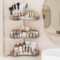 Asayuee 3-Tier Corner Bathroom Counter Organizer with Top Toothbrush Holders,Large Makeup Organizer Countertop with Brush Holder,Skincare Organizers Corner,Exquisite Vanity Organizer (Gray, 3 Tier)