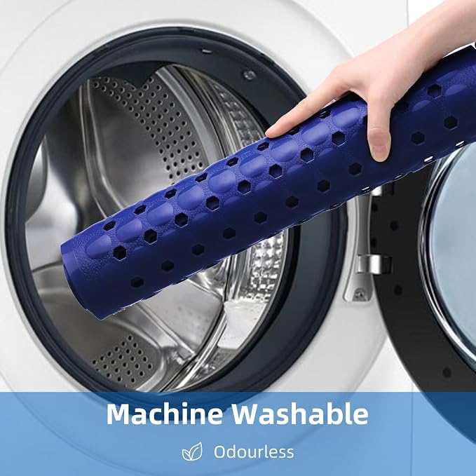 MOONFLY Shower and Bathtub Mat,40x16 Inches,Extra Long Non Slip Mats with Suction Cups and Drain Holes, Machine Washable and Anti Slip Bathmats, Bathroom Mats for Tub Nonslip (Navy Blue)
