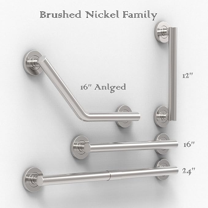 ADA Compliant Grab Bar,500lbs Weight Support for Bath Safety (24 inch, Brushed Nickel)