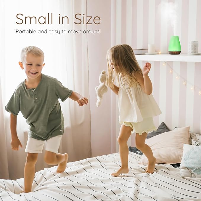 Aromatherapy Essential Oil Diffuser for Room: Air Humidifier Aroma Scent Cool Mist Diffusers Colorful Light Cute Mini Small Waterless Auto Off Ultrasonic for Home Bedroom