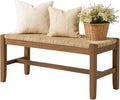 Alaterre Furniture Newport 40 Inch Solid Wood Entryway Bench - Modern Farmhouse Indoor Decorative Bench with Natural Seagrass Rush Seat - Furniture for Entryway, Dining Room, or Kitchen (Natural)
