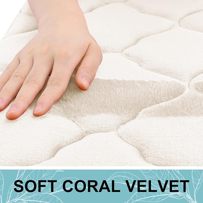 OLANLY Memory Foam Bath Mat Rug 70x24, Ultra Soft and Absorbent Bathroom Rugs, Non-Slip, Comfortable, Machine Washable Bath Carpet for Bathroom Floor, Tub, Shower and Home Decor Accessories, Ivory