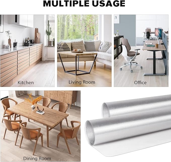 Clear Floor Mat for Home, 7'×9' Large Non-Slip Plastic Rug for Under Kitchen Table, Durable Waterproof Vinyl Area Mat for Spills, Dog Accident, Anti-Scratch Floor Protector for Living Room