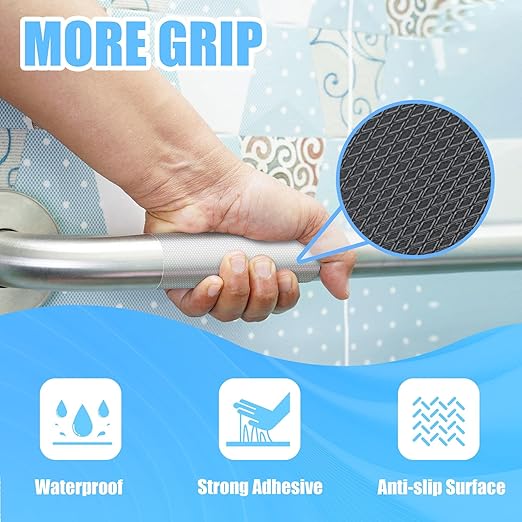 Yorwe Rubber Grip Tape, Ultra-Thin Strong Adhesive Anti-Slip Waterproof Heat Resistant Wear-Resistant Cushion Pad, Making Handles or Contact Surfaces Safer, with Grip and Comfort (Clear, 1In x 10Ft)