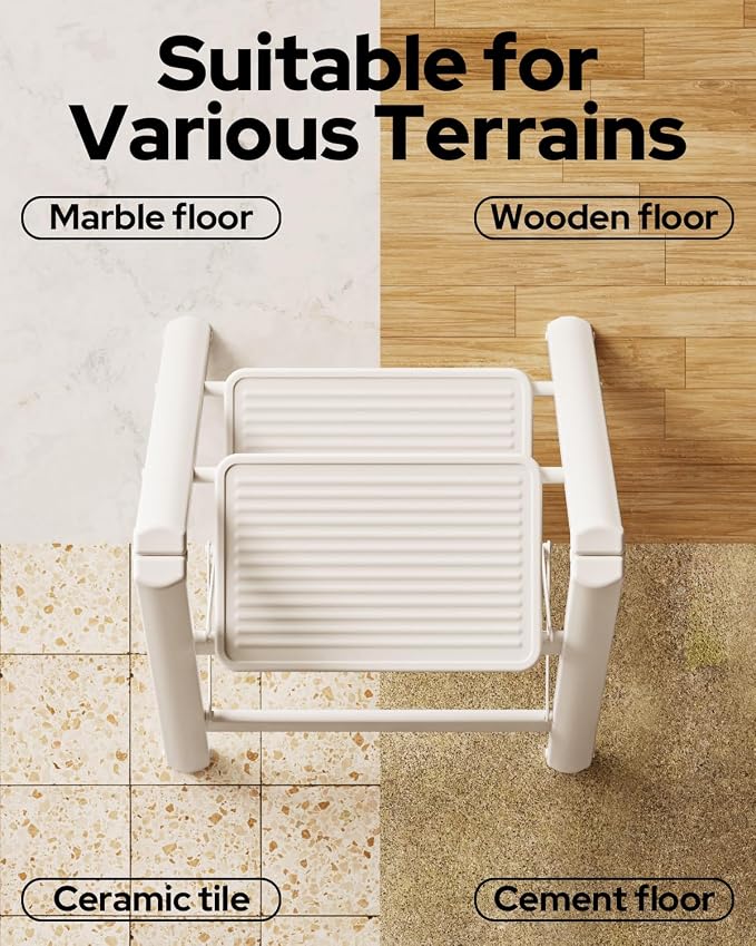 2 Step Ladder Portable Folding Step Stool with Anti-Slip Pedal, Lightweight Stepladder Multi-Use for Home and Kitchen, Saving Space, White, 300lbs
