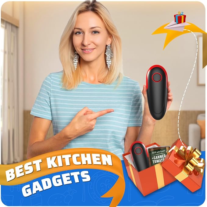 Electric Can Opener, One-Touch Automatic Can Opener Fits All Can Sizes, Hands-Free&Smooth Edge Battery operated Can Opener with Magnetic Cover Catch for Kitchen & Seniors Arthritis