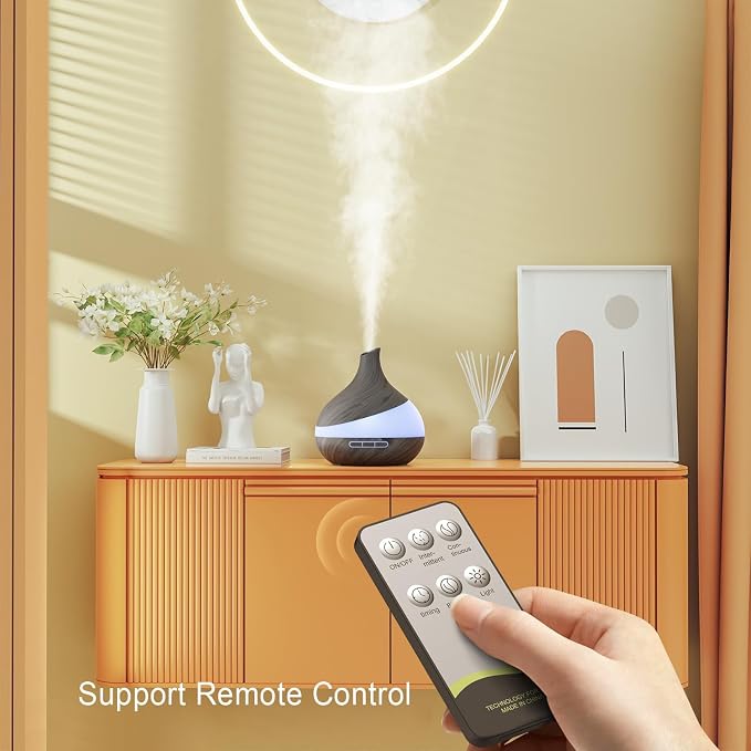 Essential Oil Diffuser for Women, 𝟓𝟎𝟎𝐦𝐥 Aromatherapy Diffuser:𝟏𝟒-𝐂𝐨𝐥𝐨𝐫 LED, Dual Mist 30/60ml/h, Remote Control, Auto Shut-Off, Hotel Spa Bedroom