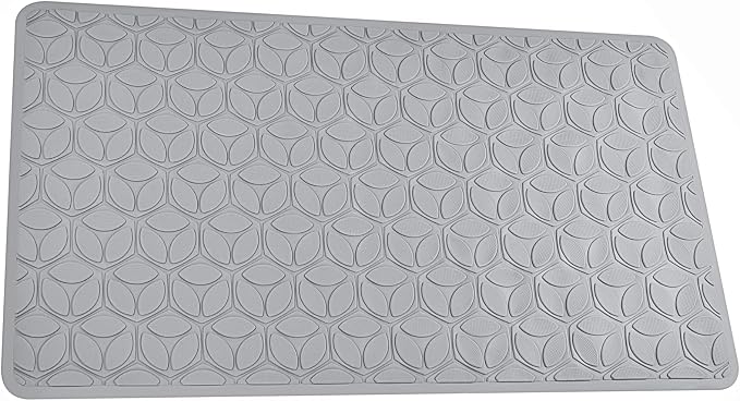 Non Slip Bathtub Mat | Real Rubber Bath Mat for Tub and Shower | Bath Mat for Daily Safety | Pet Dog Bath Mat | Soft No-Slip Bath Mat | Nonskid Bathroom Tub Mat, 16” x 28”（Gray）