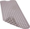 Bathtub and Shower Mats, 40x16 Inch Extra Large Non Slip Soft Bath Tub Mat with Suction Cups and Drain Holes for Bathroom Floor and Keep Tubs Clean, Machine Washable, Tan