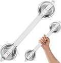 DAILYLIFE Shower Grab Bar for Bathtubs and Showers, 21 inch Heavy Duty Shower Handle with Strong Suction Cup, 300lbs Safety Shower Handrails for Seniors and Elderly, Silver(1 Pack)