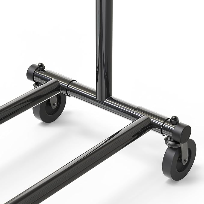 Simple Houseware Heavy Duty Clothing Garment Rack, Holds Up to 150 lbs, 42 to 67 Inches Extendable Rod, Black