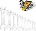 Super-Thin Open End Wrench, 3mm Ultra Thin Open End Wrenches 10 Size Chrome Vanadium Steel Wrench for Tight Spots Repair