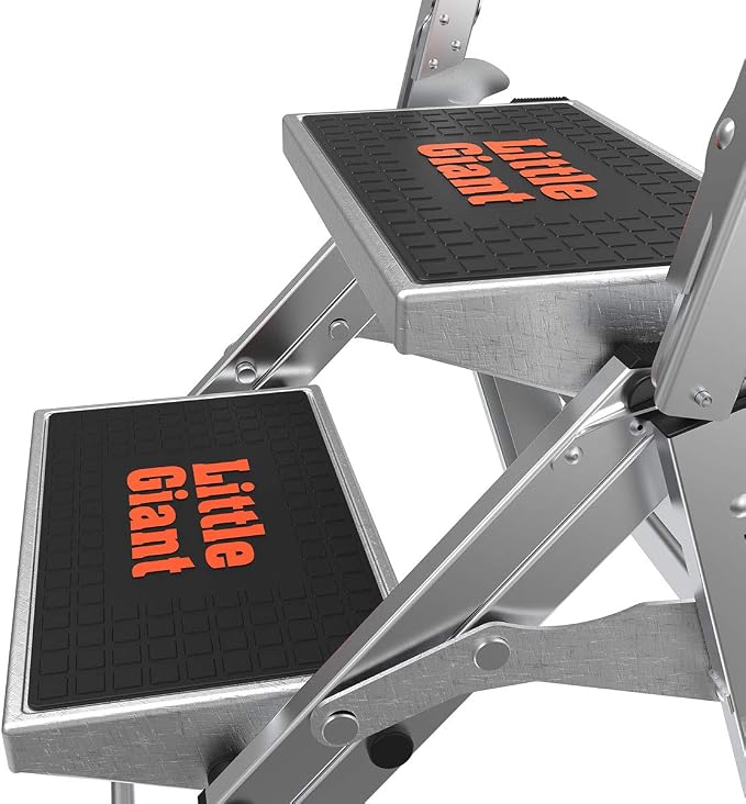Little Giant Ladders, Safety Step, 2-Step, 2 foot, Step Stool, Aluminum, Type 1A, 300 lbs weight rating, (10210BA), Gray