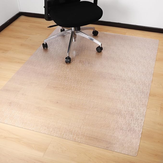 Clear Chair Mat, TYDLE 50" x 65" Large Office Chair Mat for Hard Floor, Vinyl Floor Mat for Gaming Chairs, Slip Resistant Floor Protector Rolling Computer Desk Mat for Hardwood Floor, Clear