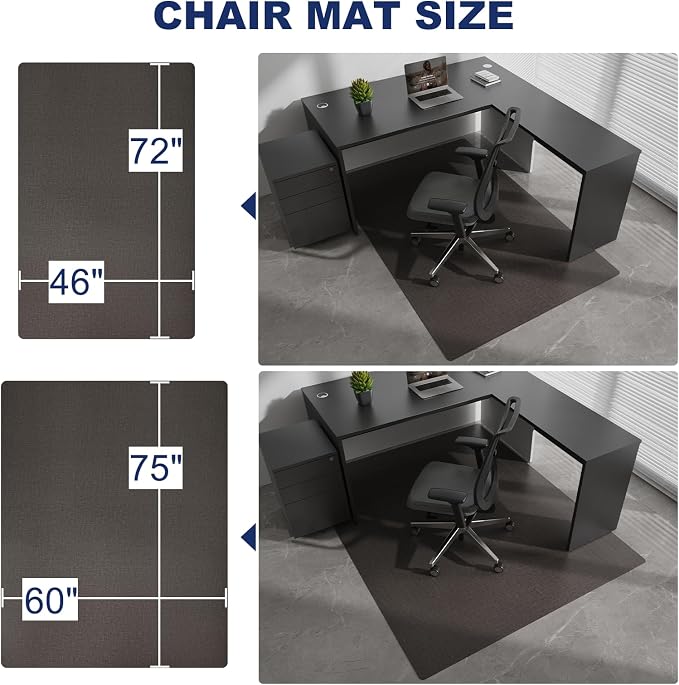 SALLOUS 4’x6’ Plastic Floor Mat for Home, Waterproof & Non Slip Area Rug for Living Room Kitchen, Heavy Duty Vinyl Floor Protector Door Mat for Entryway, Odor Resistant Indoor Outdoor Mat, Dark Gray