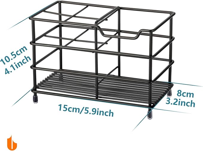 Urbanstrive 304 Stainless Steel Bathroom Toothbrush Holder Toothpaste Holder Stand Bathroom Accessories Organizer (Black, Large)