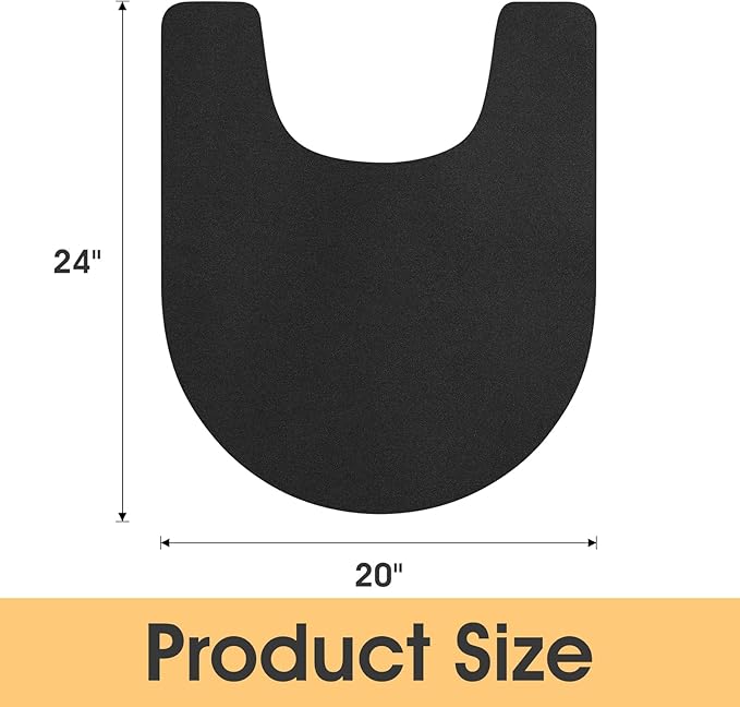 ACCUMTEK Non Slip Bath Mat, Thin Bathroom Rugs Fit Under Door, Quick Dry Bath Mats, Machine Washable Bath Rugs for Bathroom, Bathtub & Kitchen, Black/Solid/U-Shaped 24"x20"