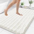 Smiry Bathroom Rugs Mat 48x32, Extra Soft Absorbent Chenille Bath Rugs, Non Slip Rubber Backing Machine Washable Quick Dry Bath Mats for Bathroom Floor, Tub, Shower, Home Decor Accessories, Ivory