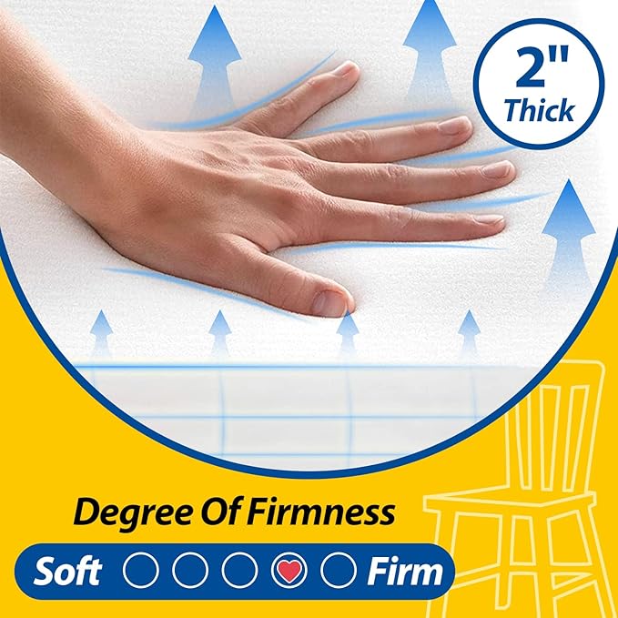 AAAAAcessories D-Shaped Chair Cushions, 2" Thick Dining Chair Pads with Ties and Removable, Machine-Washable Cover, 17" x 16", Set of 4, Wine Red