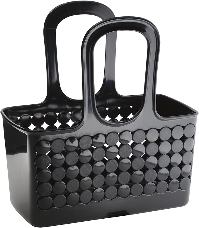 iDesign Portable Shower Tote Caddy for College Dorm or Bathroom, Set of 3, Black, Made in USA