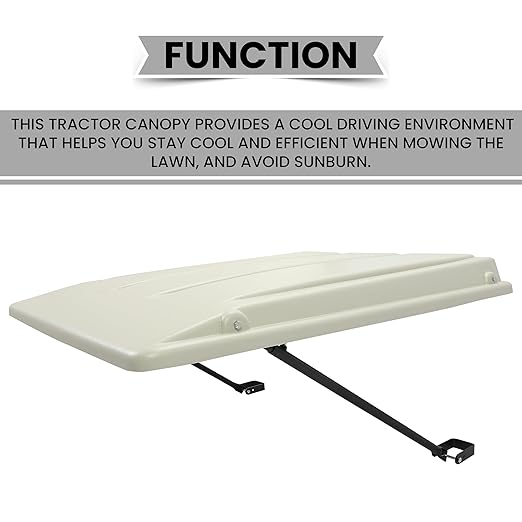 HECASA Tractor Canopy Compatible with John Deere Compact Utility Tractors with ROPS 34" Wide or Less. Fit 1 1/2" x 3", 2" x 2" or 2" x 3" ROPS Sun Shade Canopy with Bracket 36" W x 40" L