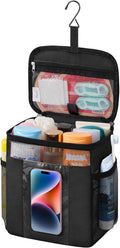 Lifewit Mesh Shower Caddy Bag Portable, Quick Dry Hanging Bathroom Organizer with PVC Phone Bag, College Dorm Room Essentials for Travel, Gym, Camping, Toiletry Tote for Women Men, Medium, Black