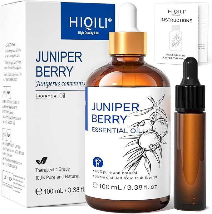 HIQILI 100ML Juniper Berry Essential Oil,100% Pure Natural Undiluted Premium - 3.38 Fl Oz