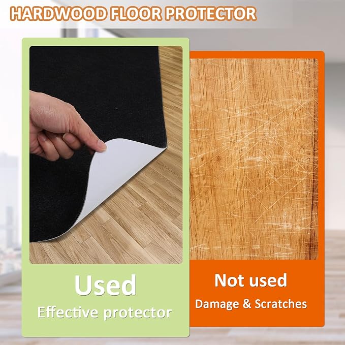 Hardwood and Tile Floor Office Chair Mat, 48" x 36" Computer Gaming Rolling Chair Mat, Non-Slip Low-Pile Floor Protector, Under Desk Mat for Rolling Chair, Black Lip