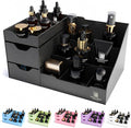 Uncluttered Designs Large Black Vanity Organizer - Countertop Mens Organizer With Drawers for Cologne, Deodorant, Beard, Shaving Lotion, Perfume & Skincare - Perfect for Bathroom & Bedroom Storage