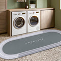 Rubber Bath mats Quick-Drying Non-Slip Bathroom mat Super Absorbent Bath mat Instant Dry Bath mat, Bathroom Rug in Front of The Kitchen Sink, Shower Room, Bathtub, Oval(Grey+17x59in)