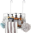 SUTINE Hanging Shower Organizer, Shower Caddy Hanging, Bathroom Storage Rack with Hooks Over the Door, Stainless Steel Rustproof Bathroom Basket Shelf for Bath Faucet or Cross Bar