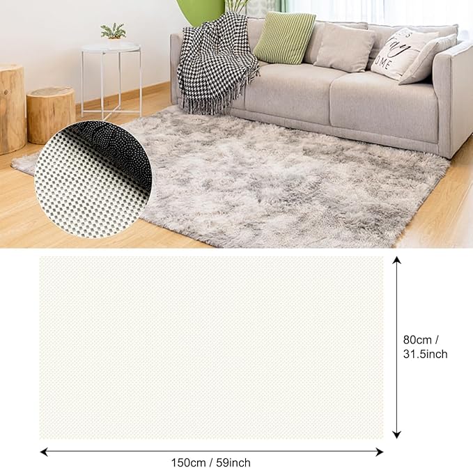 FACIACC Non Slip Rug Pad Gripper 2 x 5 Feet Extra Thick Pads Carpet Pads for Area Rugs Keep Your Rugs Safe and in Place on Hardwood Floor (White)
