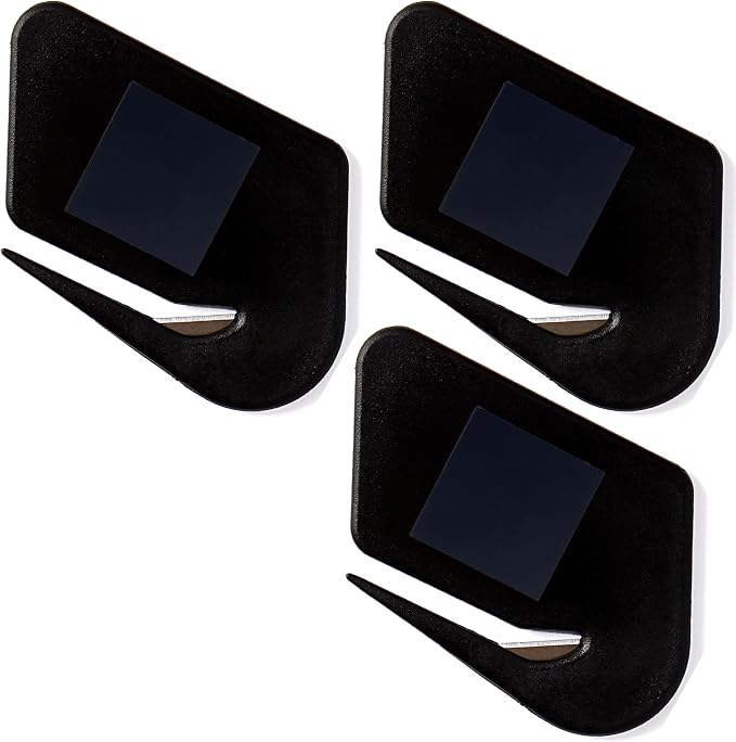 Magnetic Letter Openers Envelope,3 Pack,Envelope Opener Slitter,Mail Openers Blade with Magnet,Letter Opener for Women,Men,Office,Envelope Cutter (Black)